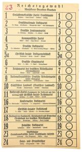 German Third Reich Voting-Paper