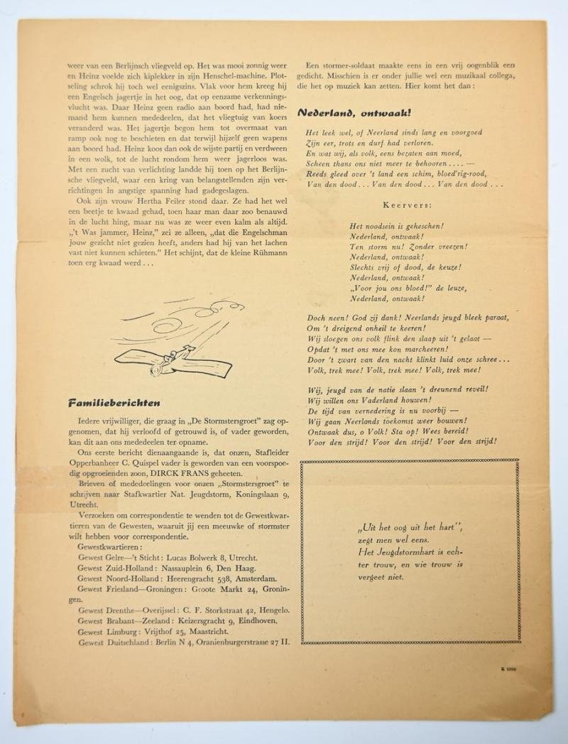 Dutch 'Nationale Jeugdstorm' Flyer 'Stormsters-Groet' — image 5