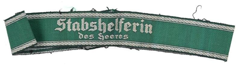 German WH Female Cufftitle 'Stabshelferin des Heeres' — image 3