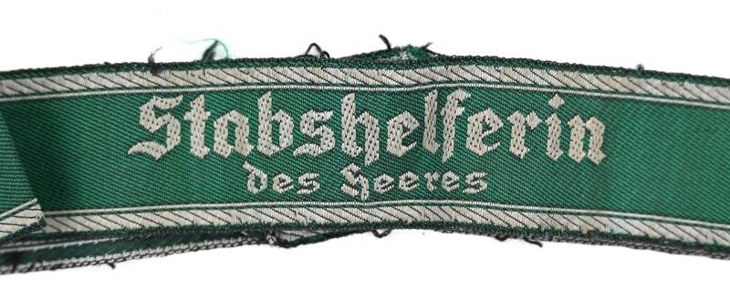 German WH Female Cufftitle 'Stabshelferin des Heeres' — image 4