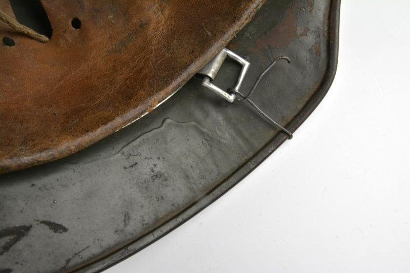 German WH M40 SD Combat Helmet with Battle damage and Half Wire Basket — image 10