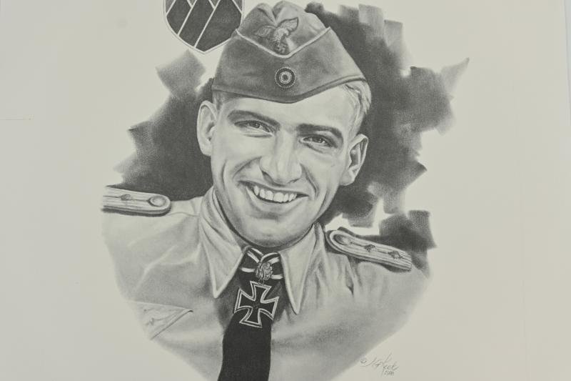 German Litho Print of LW Flight Ace 'Hans-Ulrich Rudel' — image 6