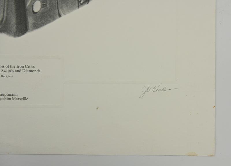 German Litho Print of LW Flight Ace 'Hans-Joachim Marseille' — image 4