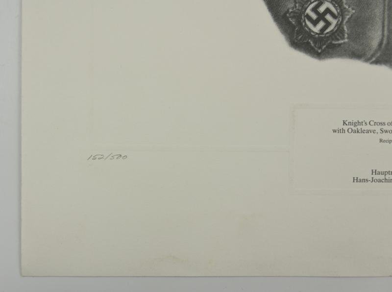 German Litho Print of LW Flight Ace 'Hans-Joachim Marseille' — image 5