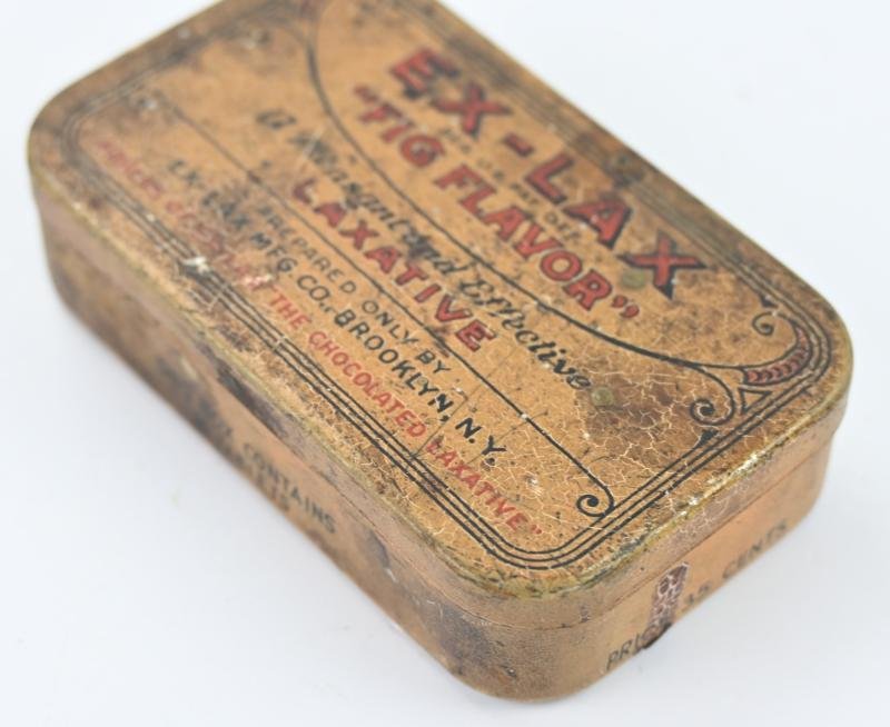 US WW2 Ex-Lax 'Fig Flavor' Chocolade Tin Can — image 2