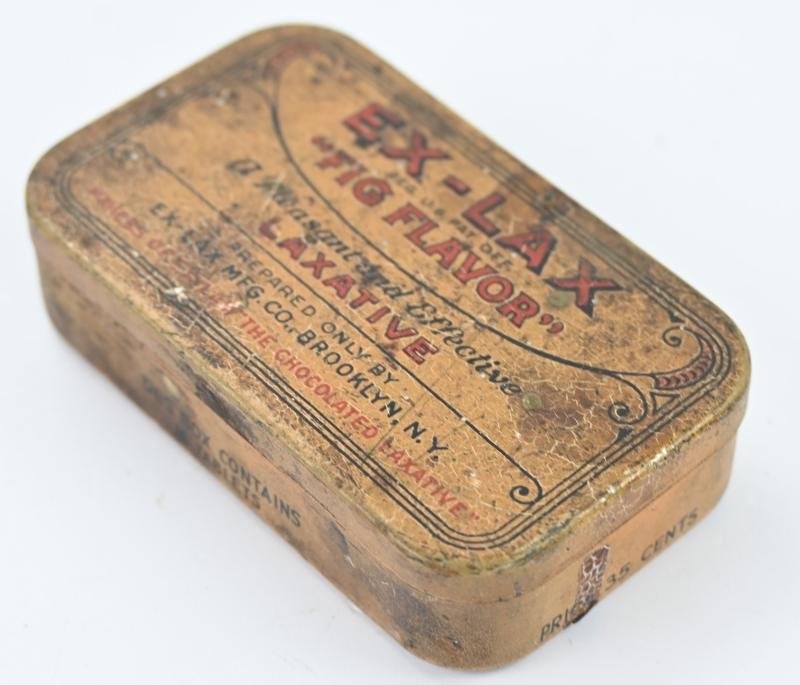 US WW2 Ex-Lax 'Fig Flavor' Chocolade Tin Can — image 3