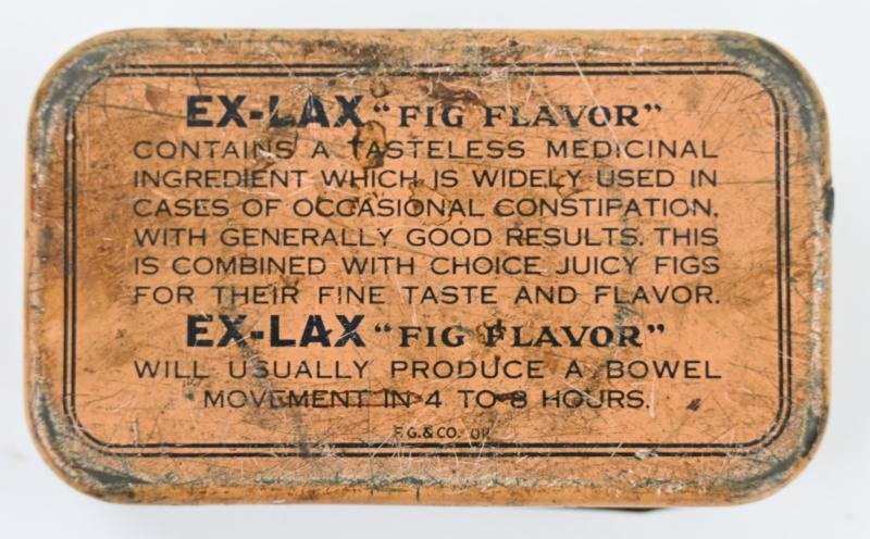 US WW2 Ex-Lax 'Fig Flavor' Chocolade Tin Can — image 4