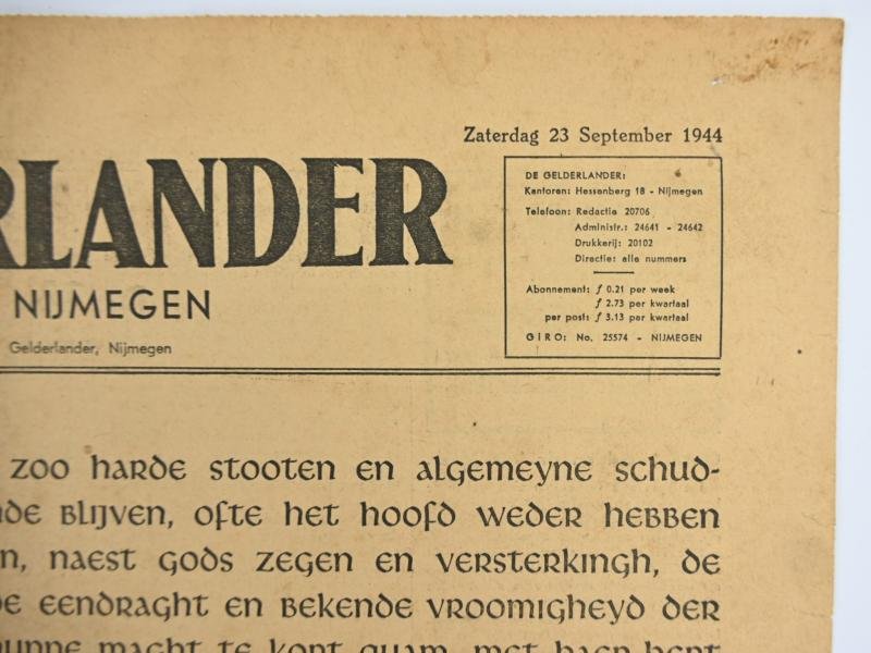Dutch WW2 Newspaper 'De Gelderlander' 23 September 1944 — image 3