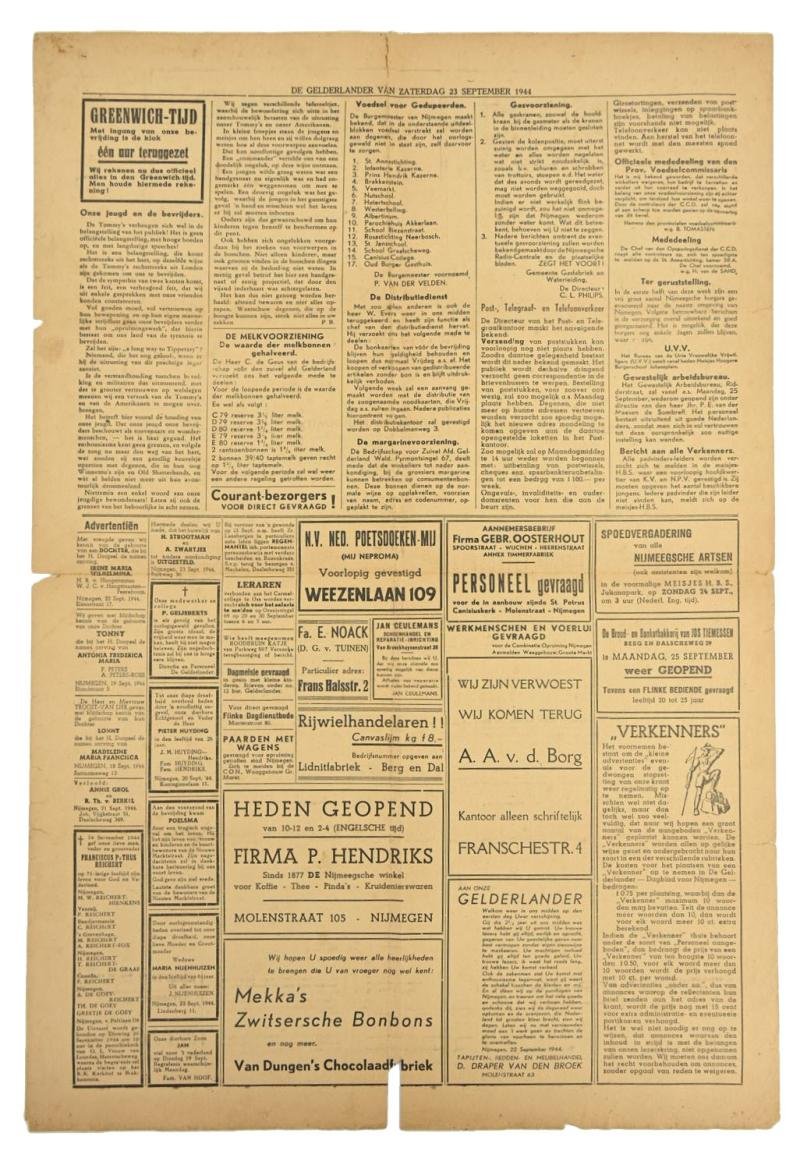 Dutch WW2 Newspaper 'De Gelderlander' 23 September 1944 — image 4