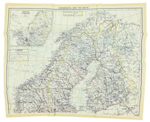 British RAF WW2 Escape Map 'Scandinavia and The Baltic'.