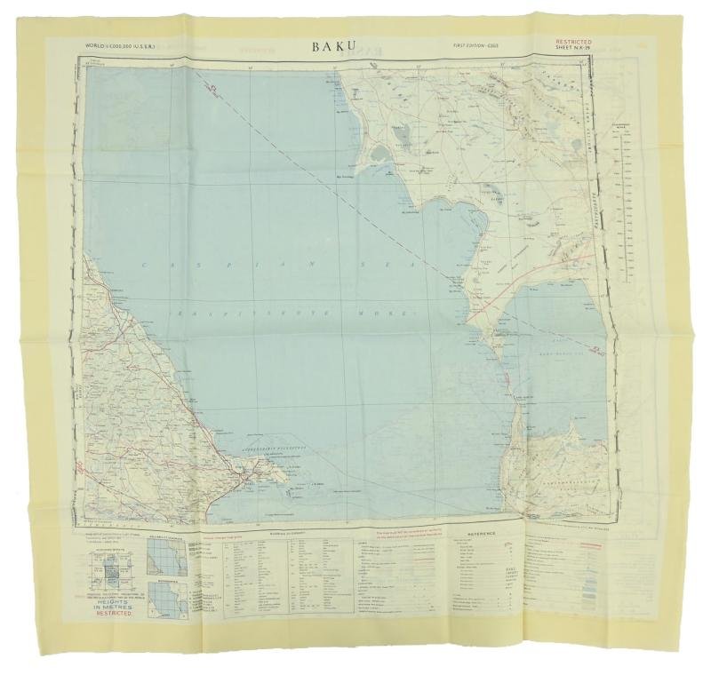 British RAF Escape Map 'Baku' — image 2
