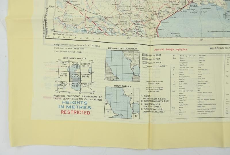 British RAF Escape Map 'Baku' — image 5