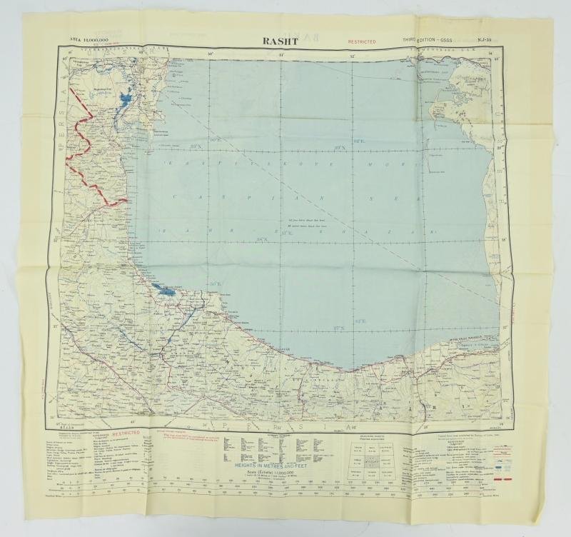 British RAF Escape Map 'Baku' — image 6