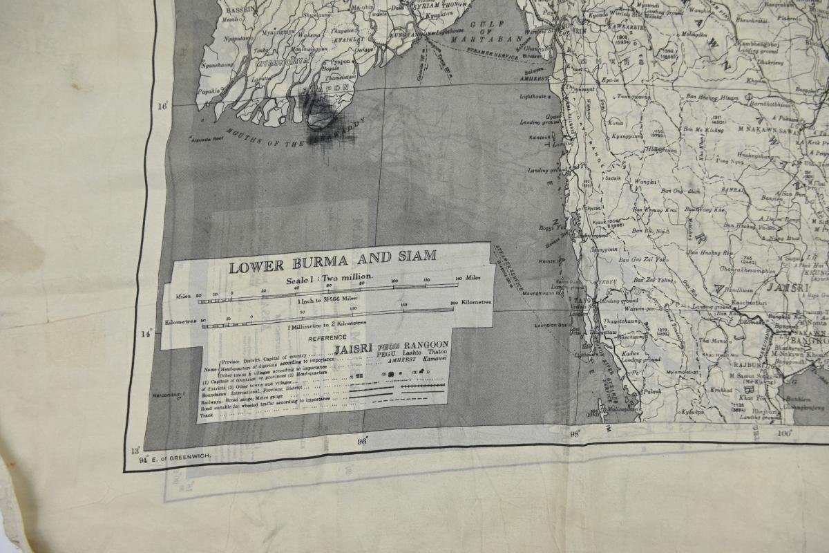 British RAF WW2 Escape Map 'Burma & Siam' — image 4