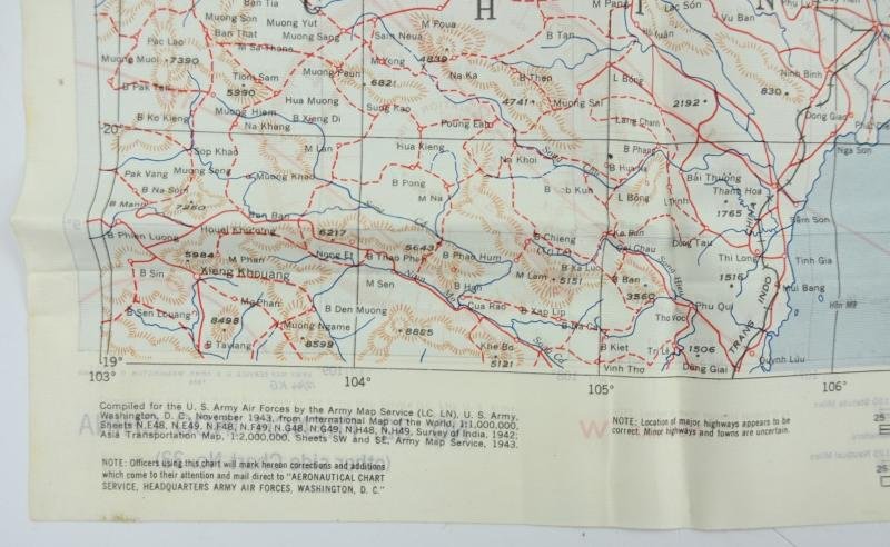 USAAF WW2 Escape Map 'French Indo China' — image 8