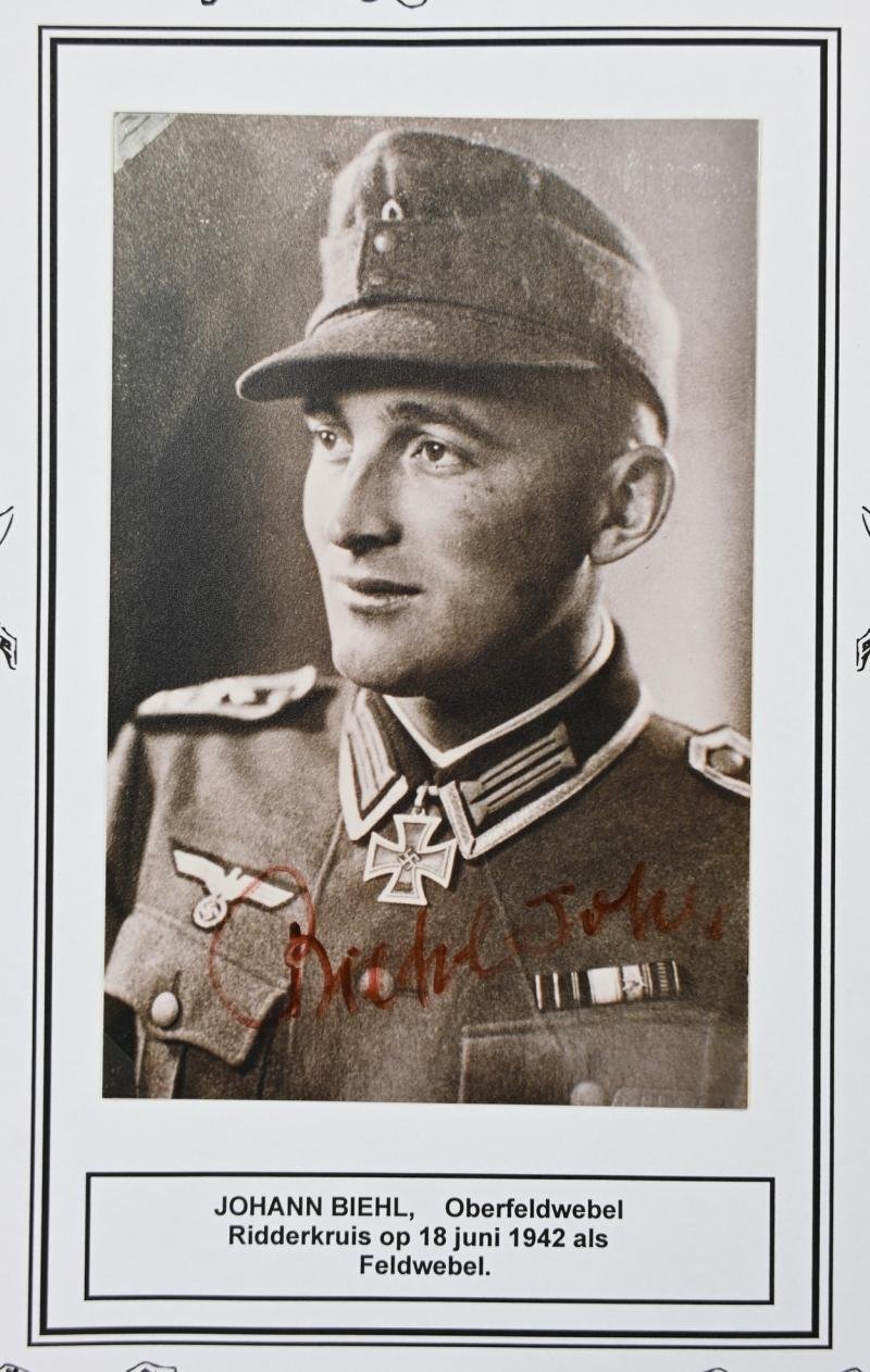 Signature of Wehrmacht Heer KC Recipient 'Johann Biehl' — image 2