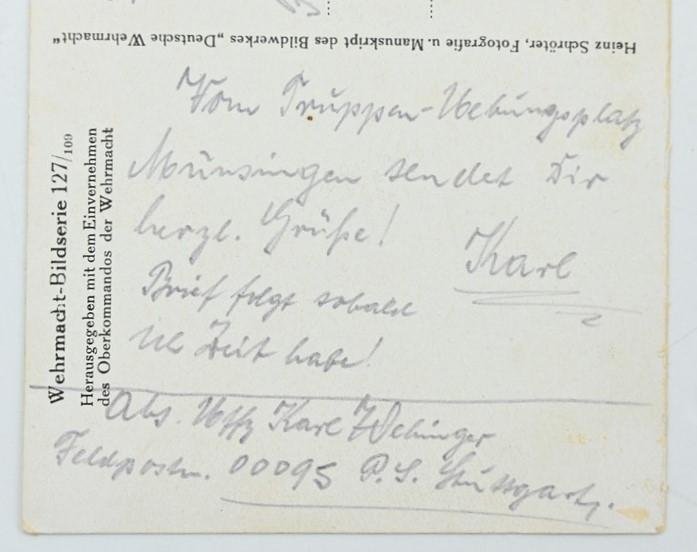 German WH Postcard 'Wehrmacht Bildserie 127/109' — image 3