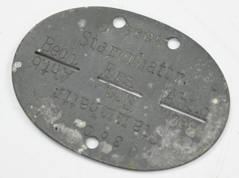 German WH Dog-Tag 'Stamm-Battr. Beob.Ers Abt.6'' — image 2