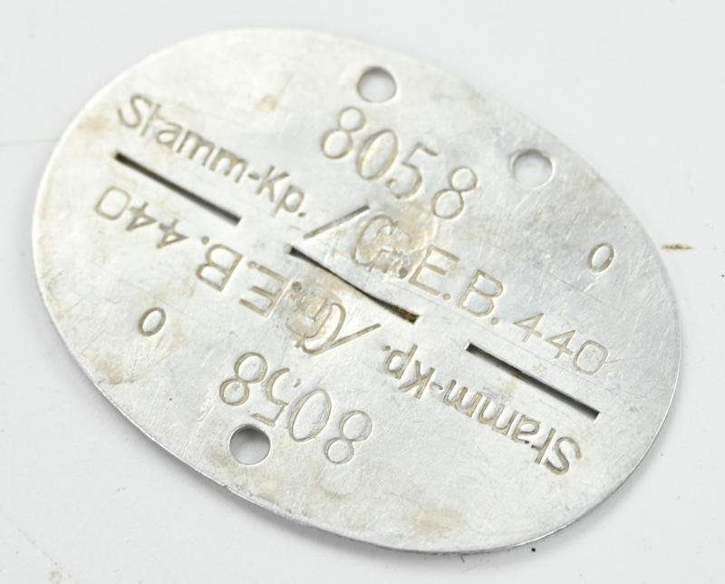German Dog-Tag 'Stamm-Kp./Gr.E.B.440' — image 2