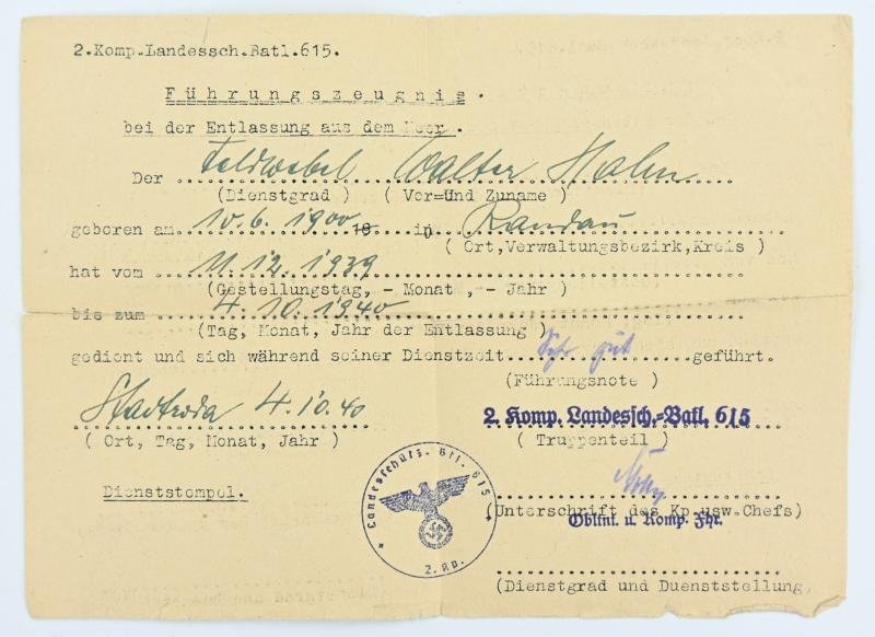 German Wehrpass 'Walter Hahn' — image 11