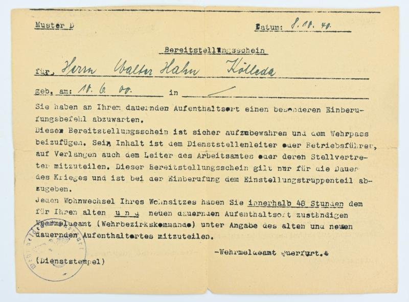 German Wehrpass 'Walter Hahn' — image 12