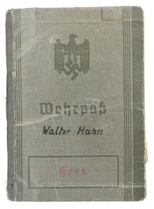 German Wehrpass 'Walter Hahn'