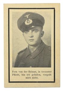German WH Deathcard 'Hans Hartwig'