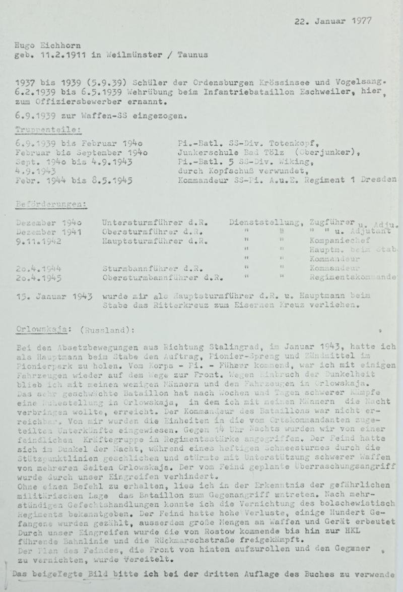 Postcard with Signature of Waffen-SS KC Recipient 'Hugo Eichhorn' — image 8