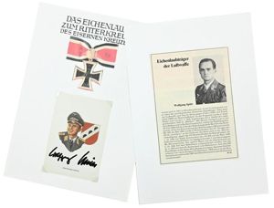 Signature of Luftwaffe KC&OLC Recipient 'Wolfgang Späte'