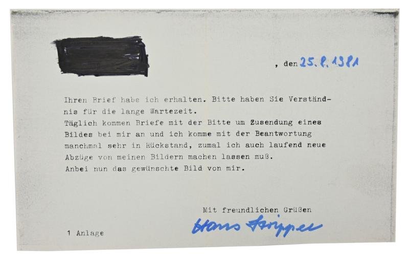 Signature of Wehrmacht (Heer) KC&OLC Recipient 'Hans Strippel' — image 4