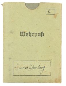 German WH Wehrpass and Document 'Heinrich Hamburgs'