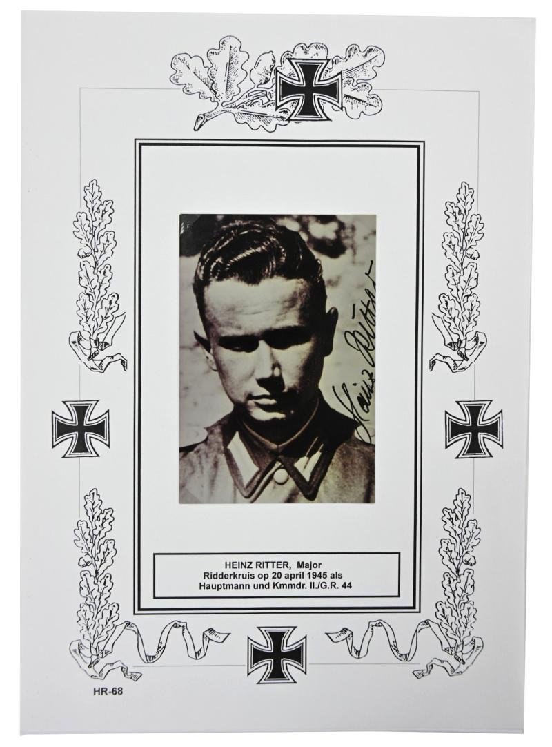 Signature of Wehrmacht (Heer) KC Recipient 'Heinz Ritter' — image 2