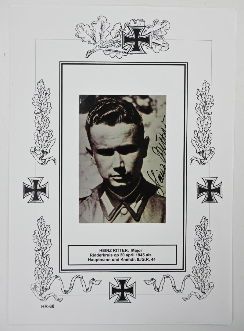 Signature of Wehrmacht (Heer) KC Recipient 'Heinz Ritter' — image 3