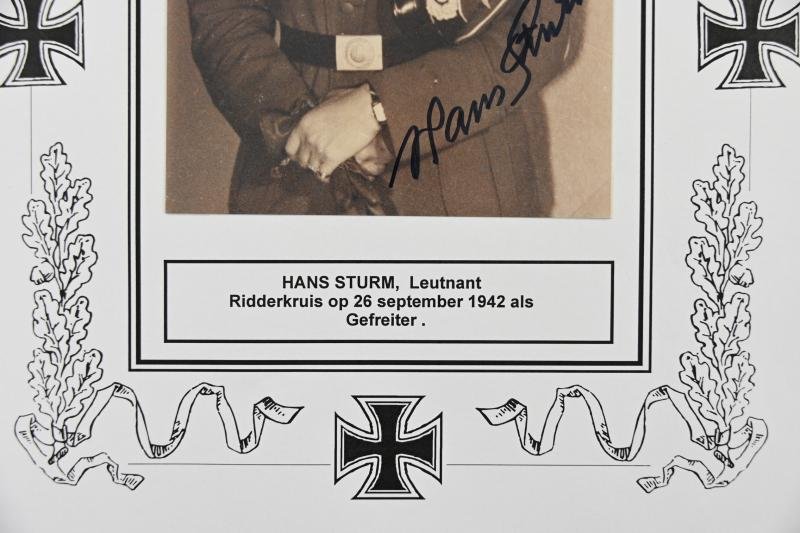 Signature of Wehrmacht Heer KC Recipient 'Hans Sturm' — image 2