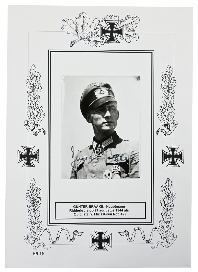Signature of Wehrmacht Heer KC Recipient 'Günter Braake' — image 2