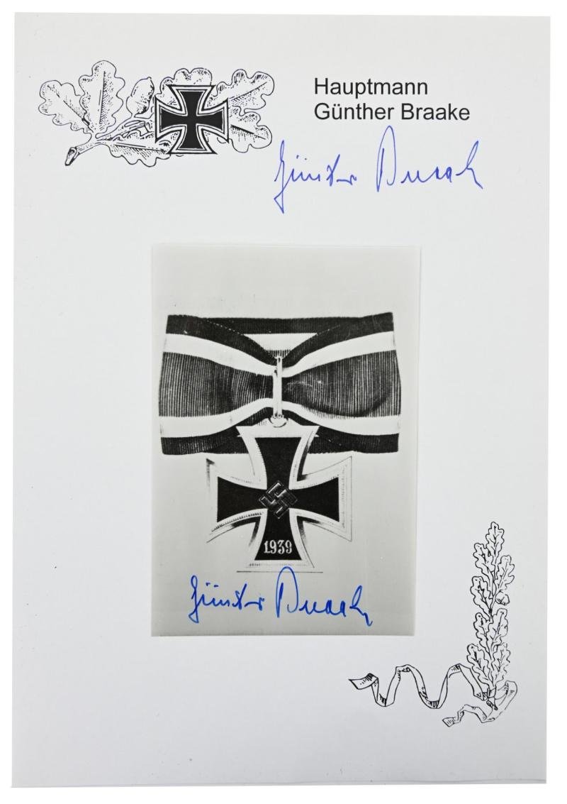 Signature of Wehrmacht Heer KC Recipient 'Günter Braake' — image 5