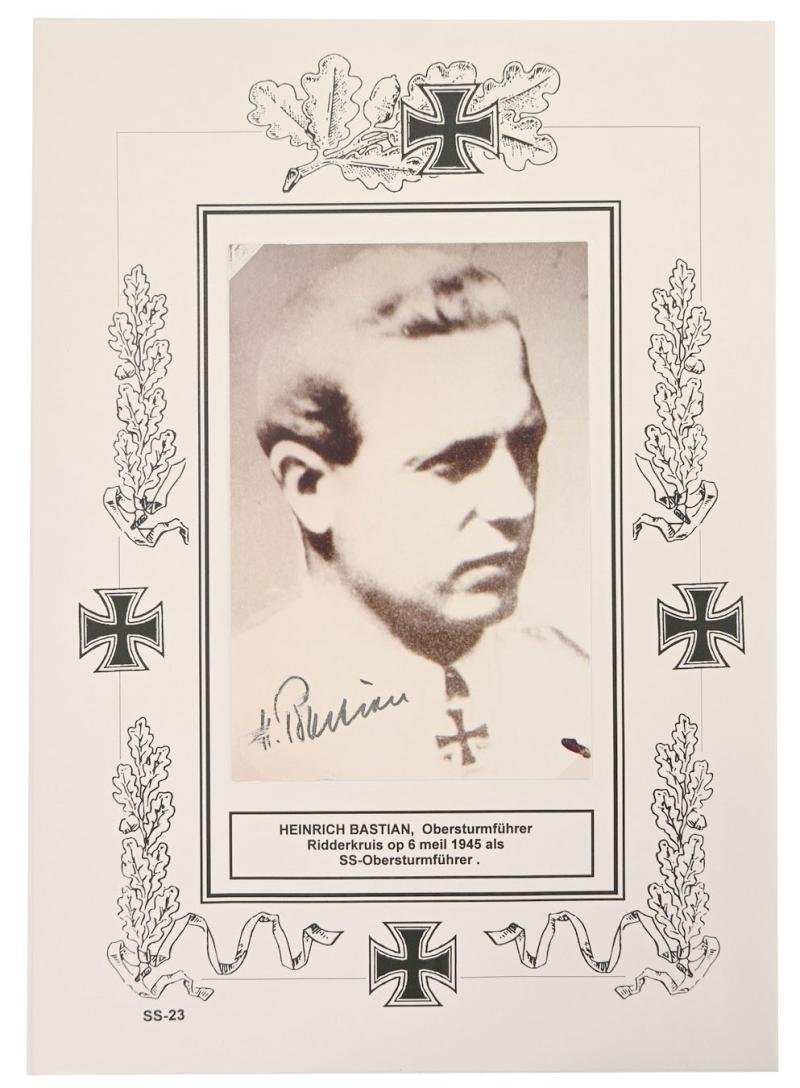 Signature of Waffen-SS KC Recipient 'Heinrich Bastian' — image 2