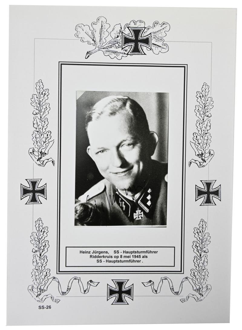 Signature of Waffen-SS KC Recipient 'Heinz Jürgens' — image 2