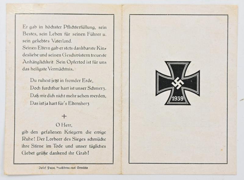 German WH Deathcard 'Anton Schmidt' — image 2