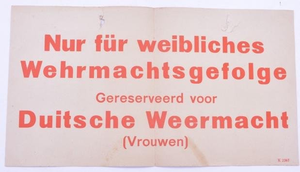 German/Dutch Wehrmacht Train Sign — image 2