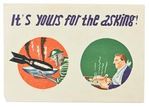 Japanese WW2 Propaganda Leaflet 'It's Yours for the Asking!''