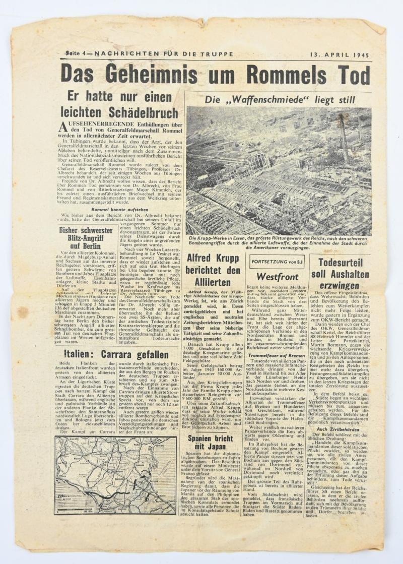Allied WW2 Droppingsflyer 'Nachrichten für die Truppe' 13 April 1945 — image 4