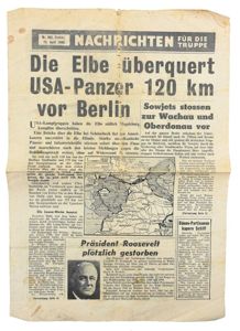 Allied WW2 Droppingsflyer 'Nachrichten für die Truppe' 13 April 1945