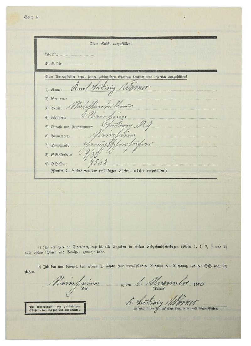 German SS 'Erbgesundheitsbogen' Form — image 6