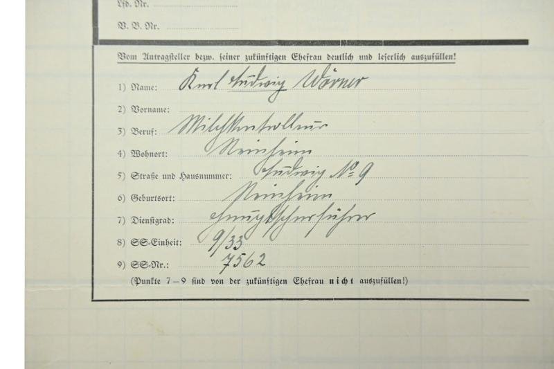 German SS 'Erbgesundheitsbogen' Form — image 7