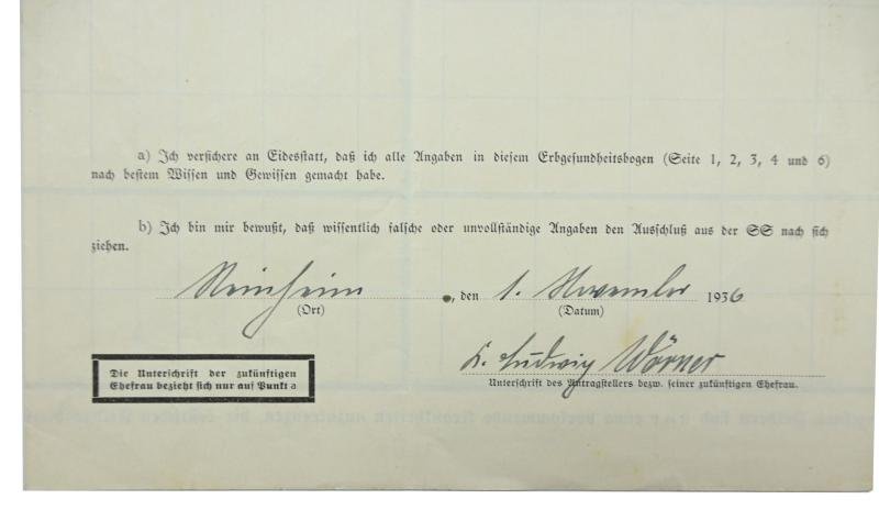 German SS 'Erbgesundheitsbogen' Form — image 8