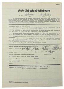 German SS 'Erbgesundheitsbogen' Form