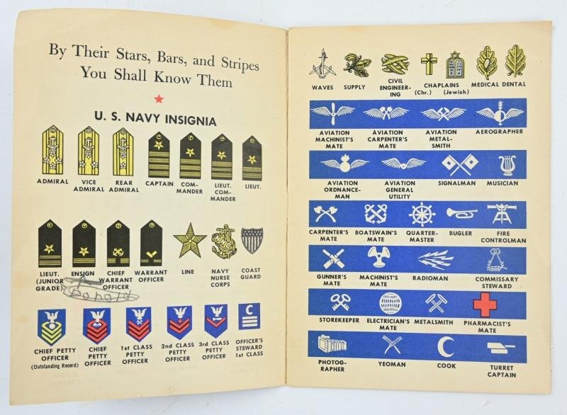 US WW2 US Army Navy Marine Corps Insignia Pocket Booklet — image 2