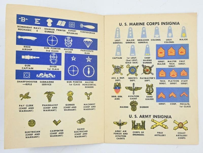 US WW2 US Army Navy Marine Corps Insignia Pocket Booklet — image 3