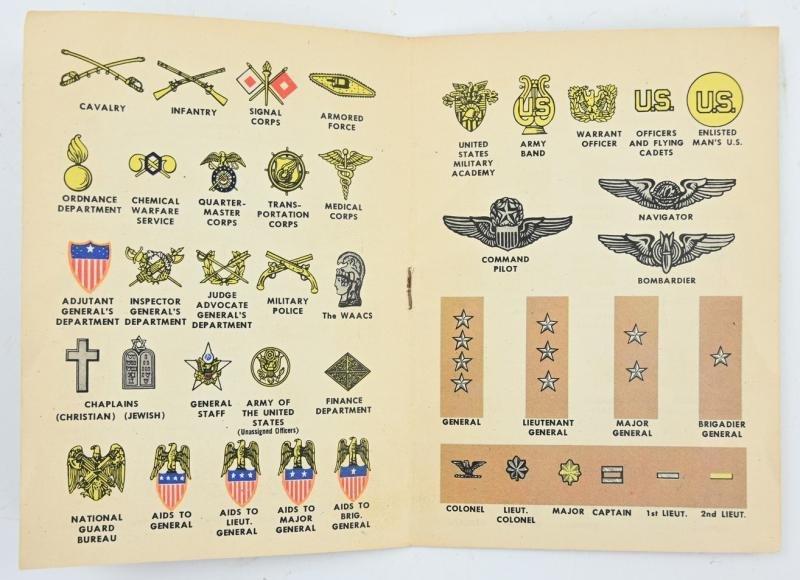 US WW2 US Army Navy Marine Corps Insignia Pocket Booklet — image 4